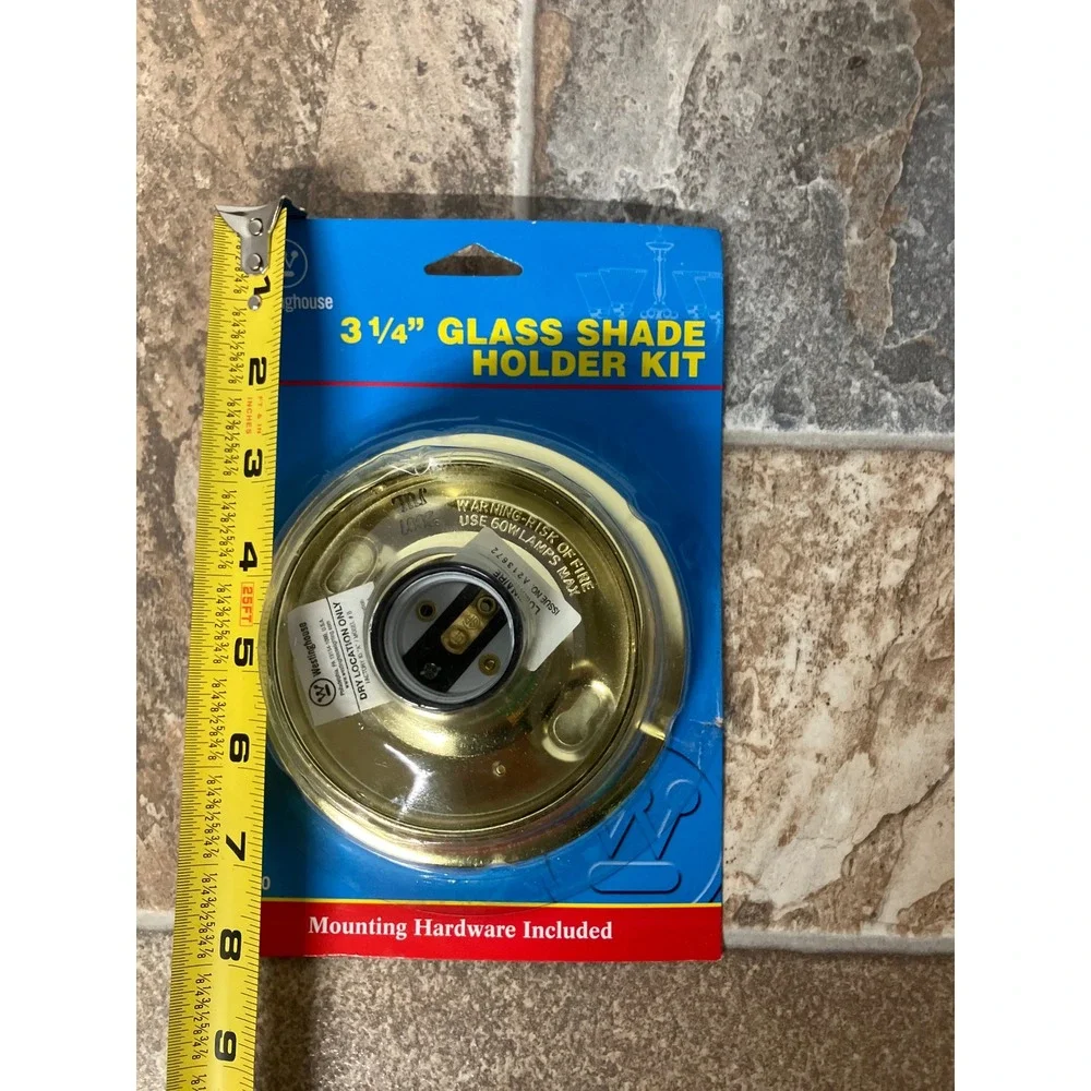 Westinghouse 3 1/4 Inch Glass Shade Holder Kit Brass Finish Mounting Hardware